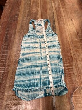 Vintage Teal/White Woodleigh Tie-Dye Cotton/Modal Racerback Tank